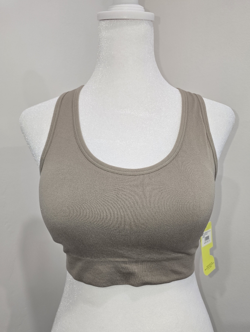 Seamless Racerback Crop Bra - Cinder Color